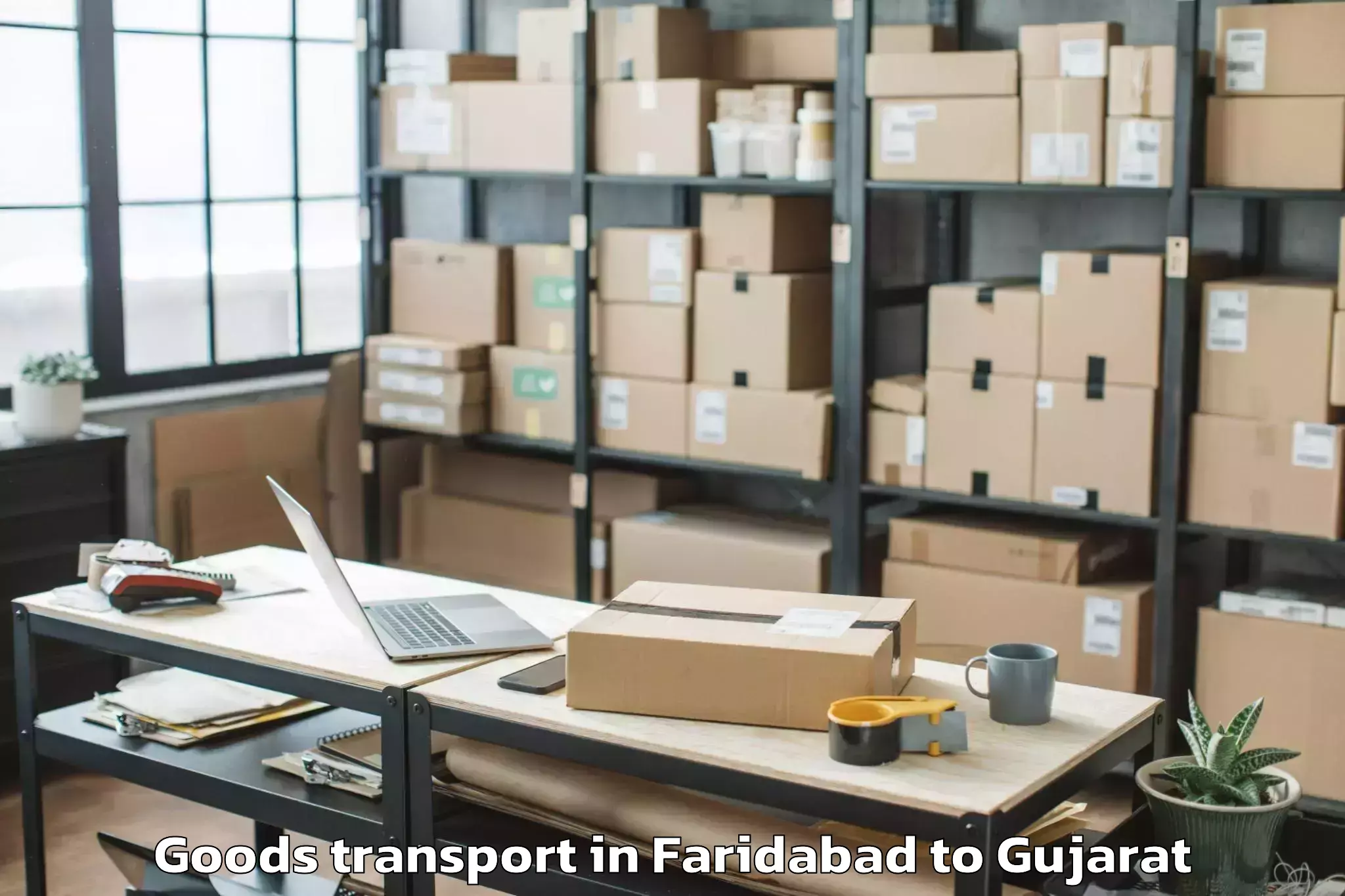 Book Faridabad to Keshod Airport Ixk Goods Transport